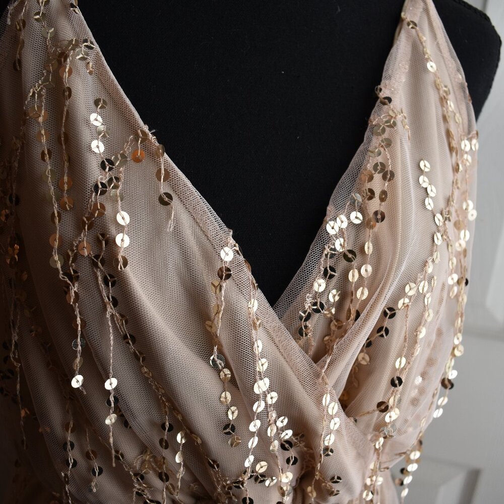 V-neck sequin dress